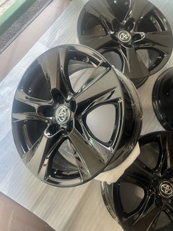 Toyota Rav4 Rims 17” OEM Factory Wheels Rines New Gloss Black Powder Coated ( Exchange Available )( Cambio Disponible ) Rav 4 Sienna Highlander Tacoma