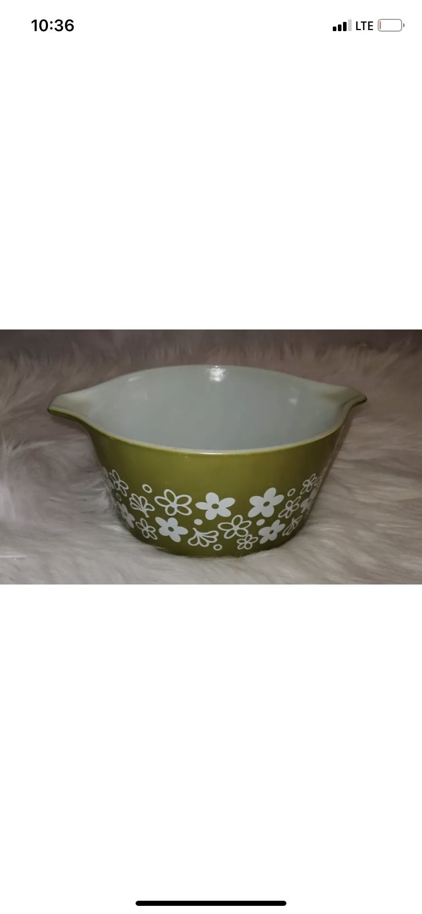 1 VINTAGE PYREX SPRING BLOSSOM CRAZY DAISY 473 1 QT CASSEROLE WITH NO LID