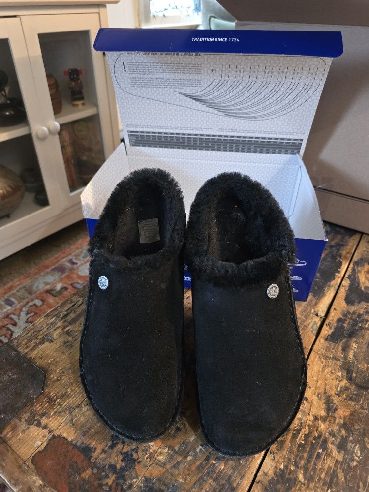 Womens Black Birkenstock Zermatt Shearling Premium Shoes (Sz. 10 - 10.5 - EU 41)