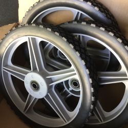 Three Garden Cart Wheels /buggy / Lawn Mower