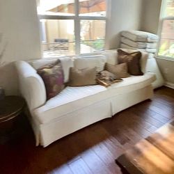 “Model Home style “-white skirt sofa