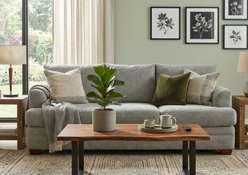 🛋️COMFY MODERN GRAY SOFA 🥰 PERFECT FOR SMALL SPACES! 🛋️