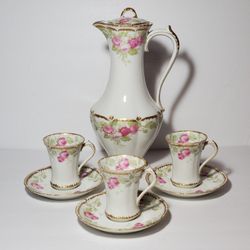 Antique GDA Haviland Limoges Chocolate Pot Set Rare
