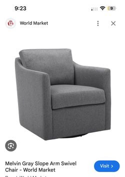 Grey Swivel Bucket Chair