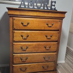 NICE SOLID WOOD TALL DRESSER 