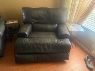 Gray Leather Recliner Chair