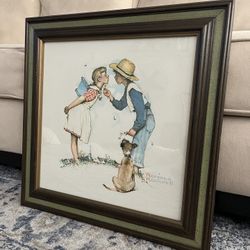 Norman Rockwell Children Young Love Seasons Series Set Framed