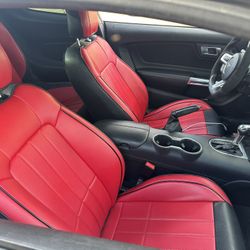 Ford Mustang s550 red leather seat covers