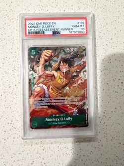 One Piece Card Game Luffy Winner PSA 10
