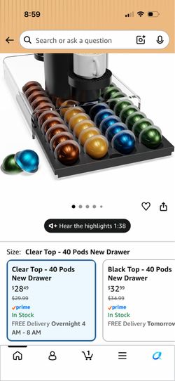 Pods drawer with xtra