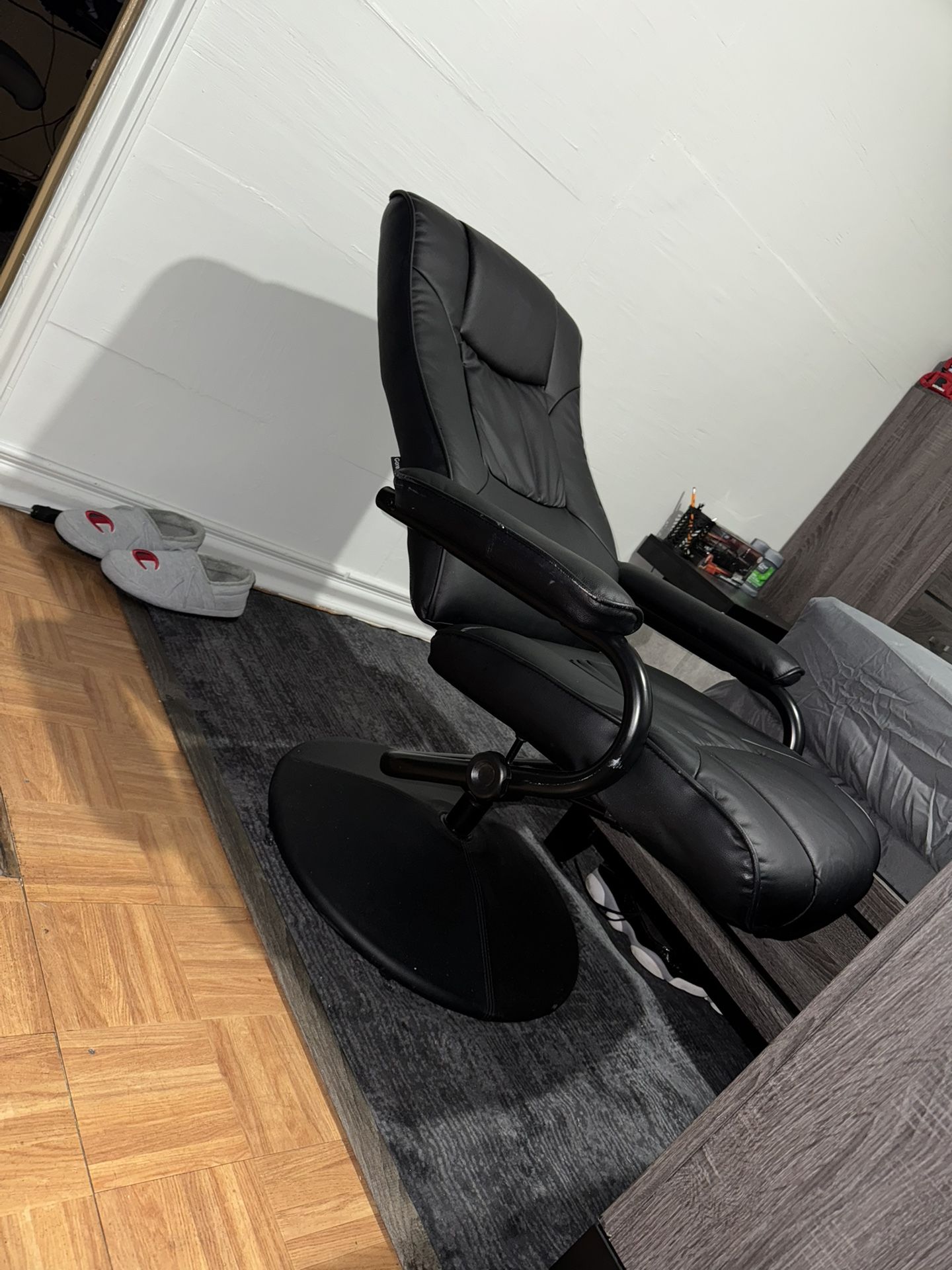 Stationary Reclining Black Chair