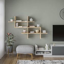 BRAND NEW: Wall shelf - Oak Color