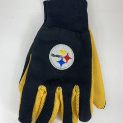 Pittsburgh Steelers Gloves Sports Logo Utility Work Gloves NEW Colored Palm