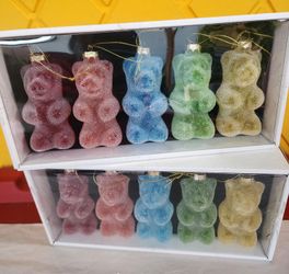 Glass Sour Gummy Bears Christmas Tree Ornaments