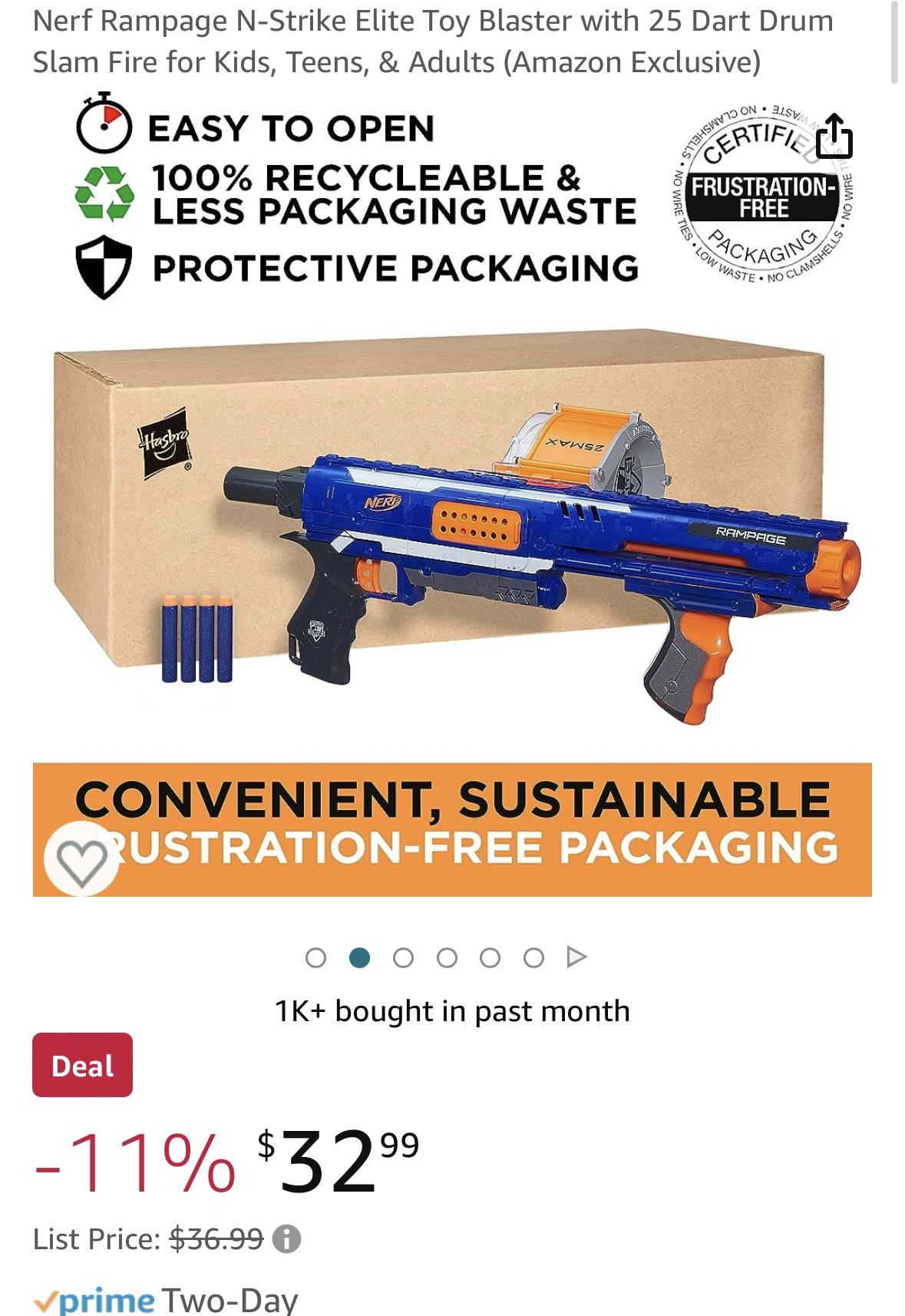 Nerf Gun With Cartridge - Check Out My Listing For More Great Stuff.