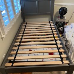 Twin Wood Bed And Organic Mattress 