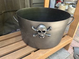 Pottery Barn Black Metal Cauldron Pot w/ Handles
