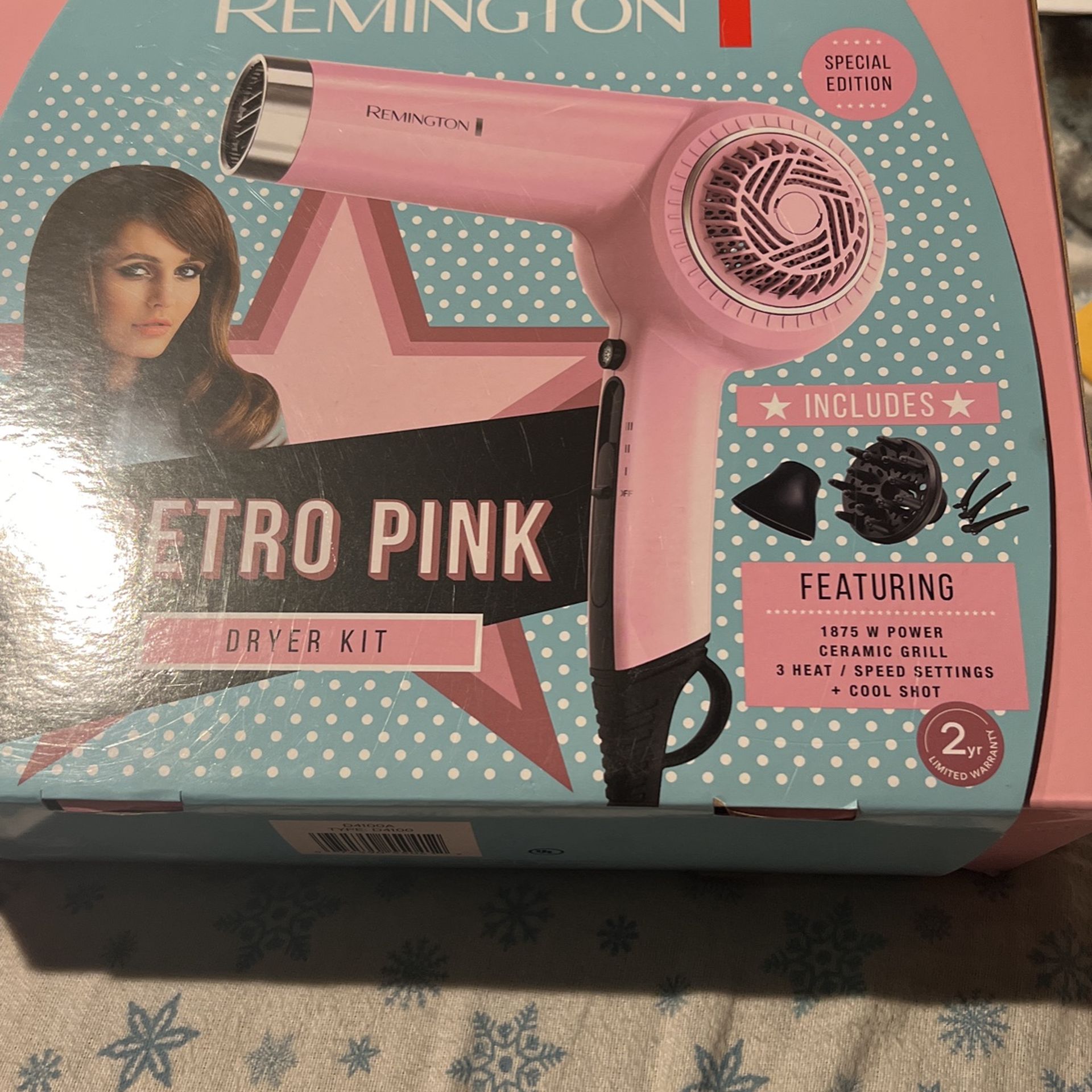 Remington Retro Pink Hair Dryer Kit