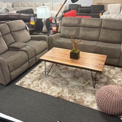 Amazing Offer Now👍Beautiful Brown Reclining Sofa&Loveseat Available Now Only $799