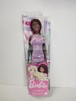 Barbie Doll in Purple Polka Dot Dress