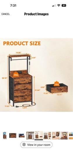 Faux Wood Nightstand and Dresser