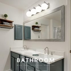 NIB Bathroom Light Fixtures, 4 Light Brushed Nickel Vanity Light, 26 Inch Modern Wall Sconces with Globe Milk White Glass Shade, Vanity Lighting Fixtu