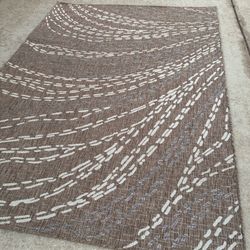 6’6”x9’6” Modern Indoor/Outdoor Area Rug Brown Neutral Pattern