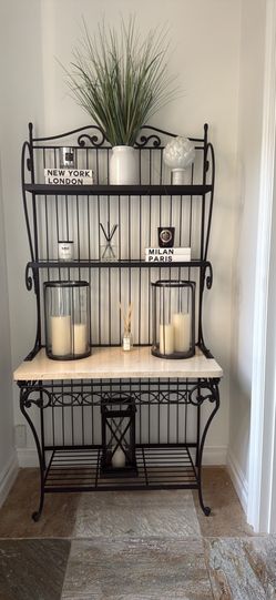 Wrought iron bakers rack