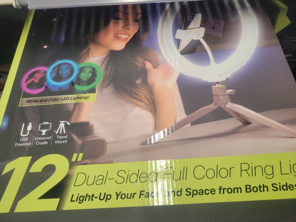 12 " DUAL SIDE FULL COLOR RING LIGHT NEW
