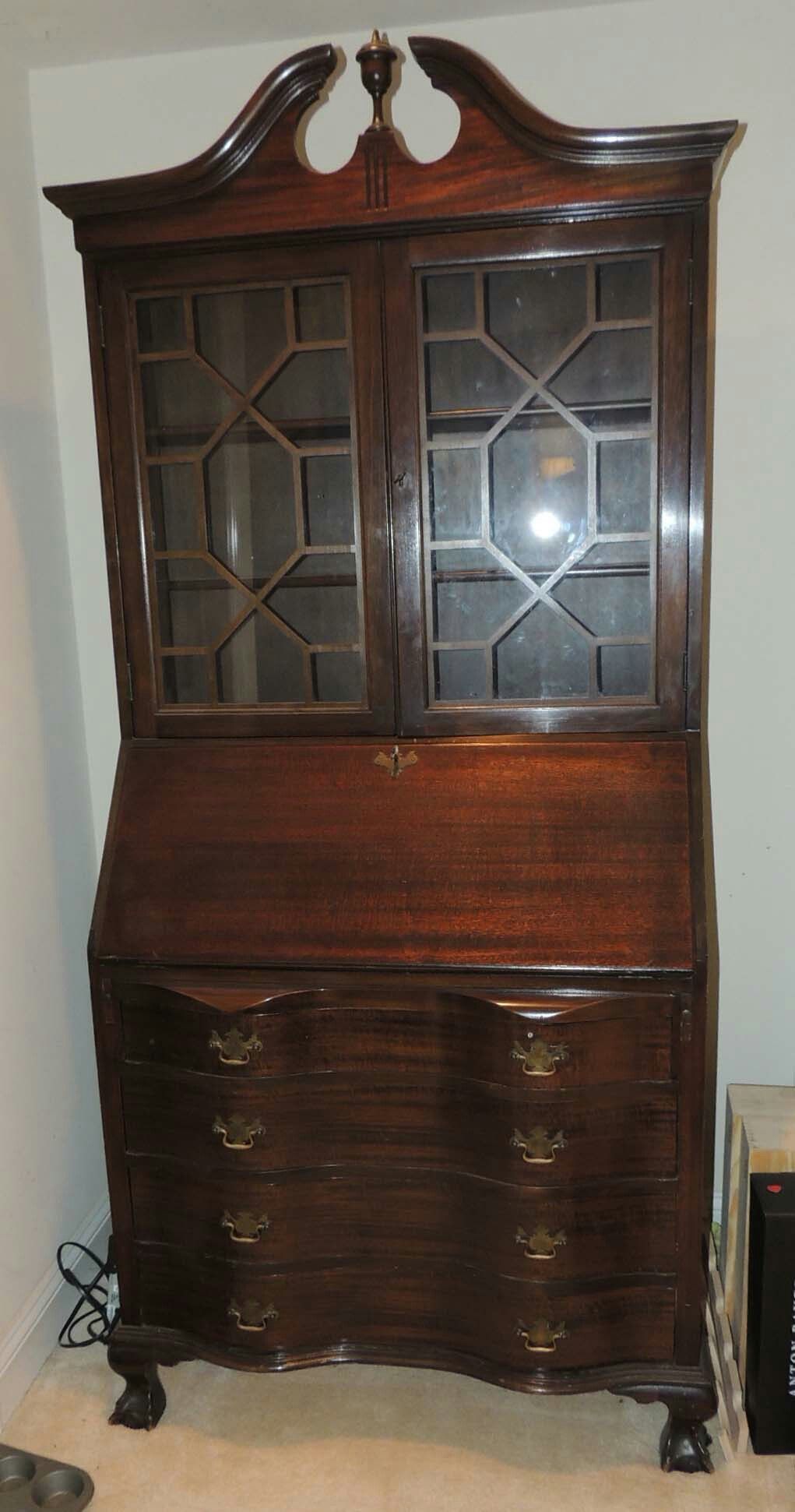 Antique Mahogany secretary desk by Maddox Table Co