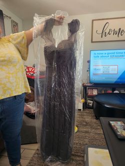 Long gray morilee Madeline garden dress size 10