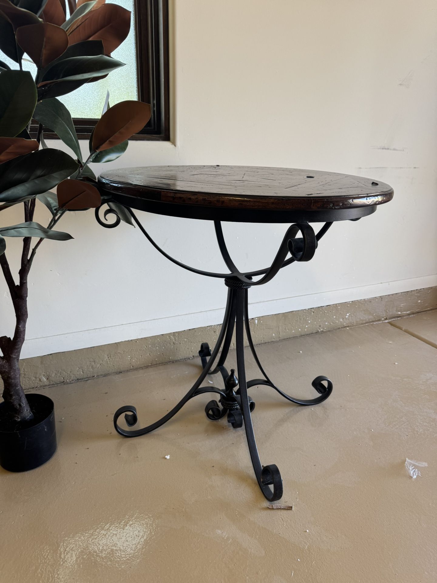 Theodore Alexander Wood and Metal Round Table