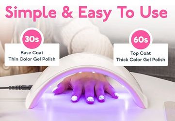 BRAND NEW - UV LED Nail Lamp, Nail Dryer for Gel Polish UV Light for Nails with Sensor 2 Timers Pink Gift for Women Girls