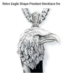 .925 STERLING SILVER NECKLACE AND EAGLE SHAPE PENDANT