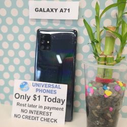 SAMSUNG GALAXY A71 5G 128GB UNLOCKED.  NO CREDIT CHECK $1 DOWN  PAYMENT OPTION.  3 MONTHS WARRANTY * 30 DAYS RETURN *