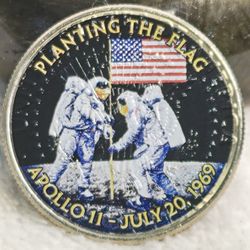 #527 Colorized Kennedy Coin