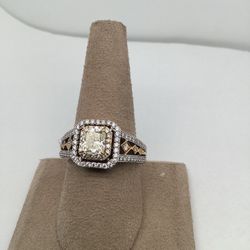 1.05ct Diamond 0.80tw Round Diamond Sz9.5 14K/10K Vyc R.2-E