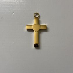 Gold Heart Cross Pendant Urn