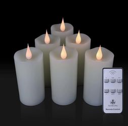 TECHLONG Flickering Flameless Candles with 3D Moving Flame, 6 Pack Battery Opera
