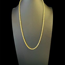 24” Hollow 10K Yellow Gold Rope Chain