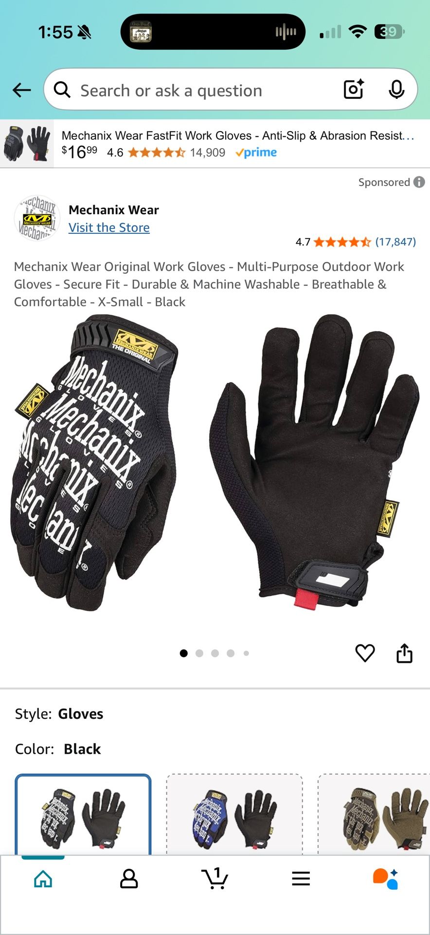 New Mechanix Wear Original Work Gloves - Multi-Purpose Outdoor Work Gloves - Touchscreen Capable - Secure Fit - Durable & Machine Washable - Breathabl