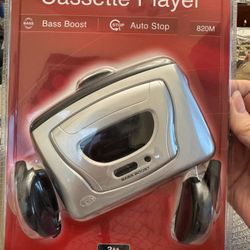 DURABRAND Portable Cassette Tape Player 820M New Old Stock Stereo Headphones NEW