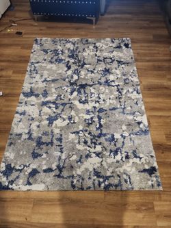 Grey and blue rug