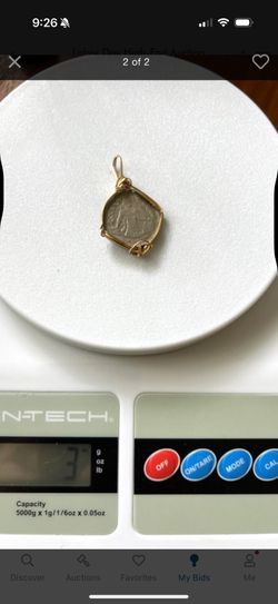 14k Wire Wrapped Silver Coin