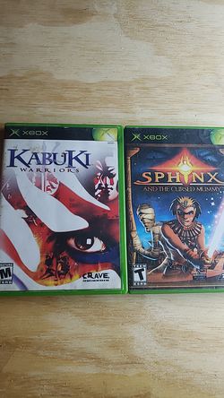 Xbox Original/will work with Xbox 360. 2 pack Kabuki Warriors, Sphinx And The Cursed Mummy