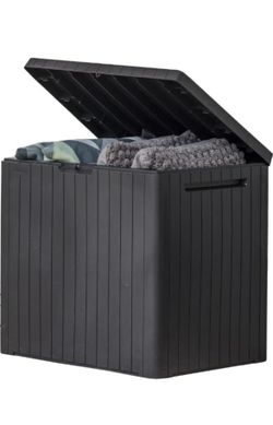 Outdoor Resin Storage Box for Patio, Pool, Garden, Sports Equipment - 30 Gallons - BRAND NEW IN BOX