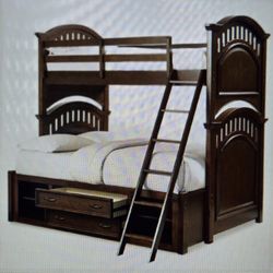 Twin Over Full Bunk Bed With Trundle Storage