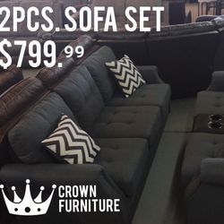 Grey Sofa & Loveseat 