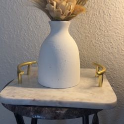 Marble Plate With Artificial Plant