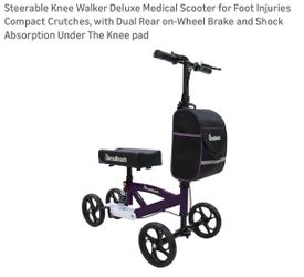 BlessReach Knee Scooter for Adults for Foot Injuries, Dual Braking System